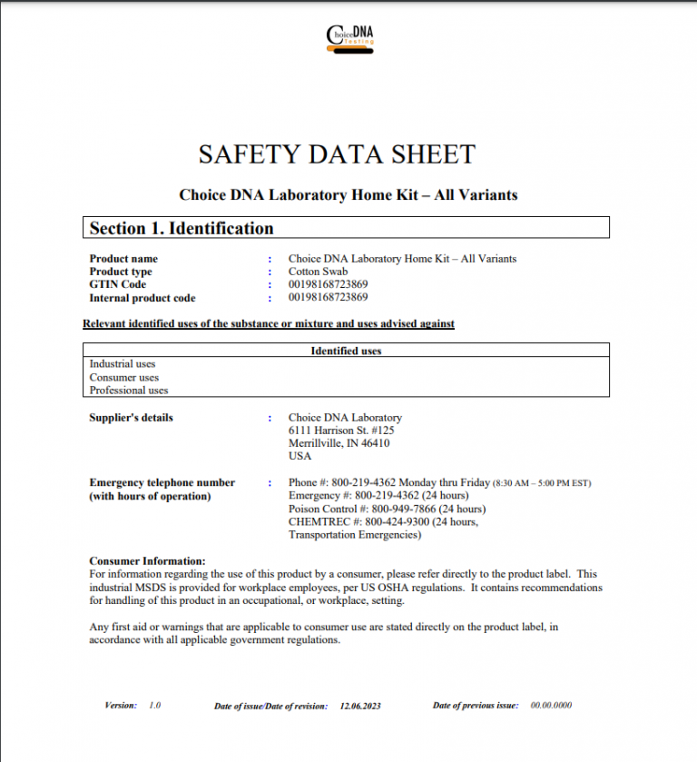 Safety Data Sheet Choice DNA safety-data-sheet-choice-dna